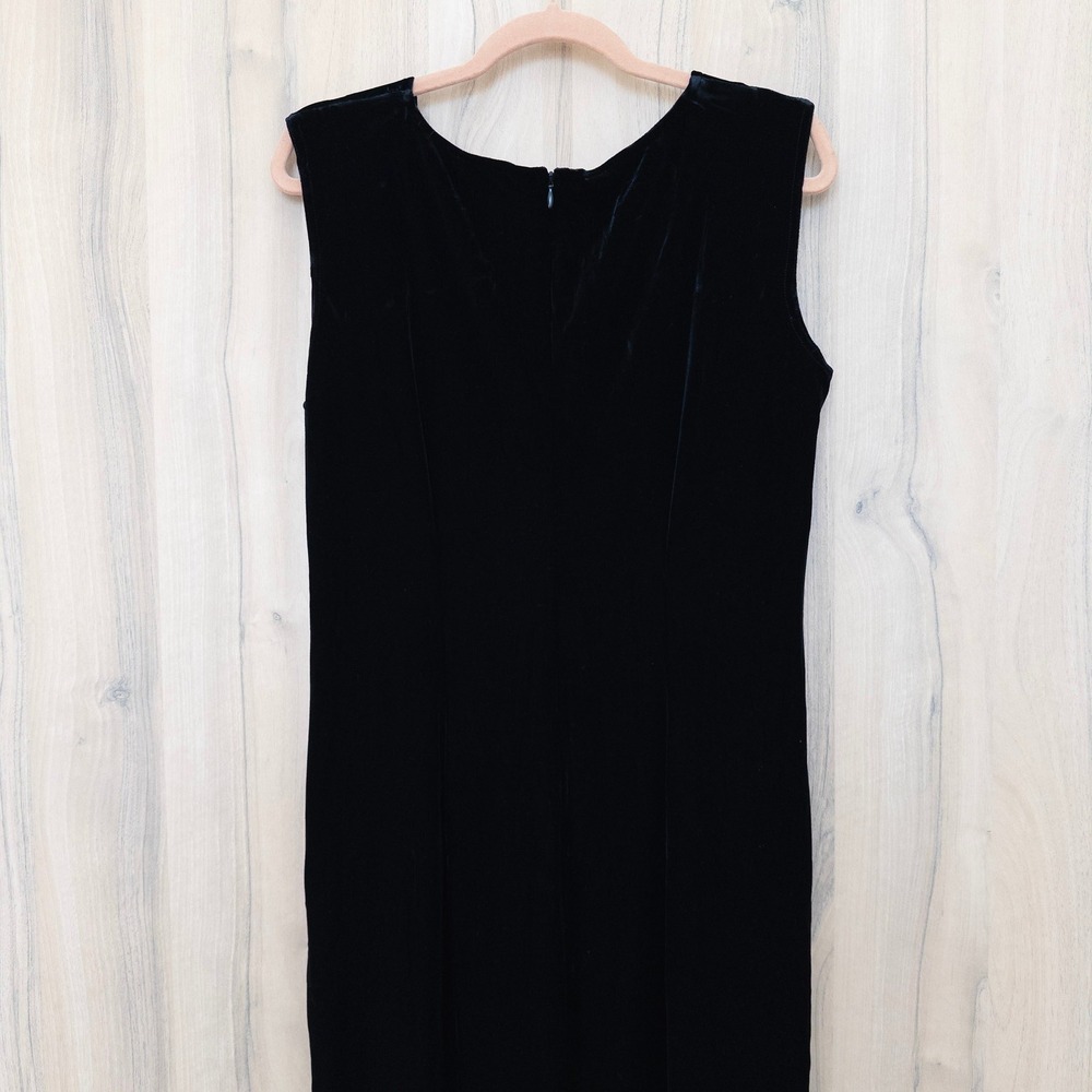 VTG Robbie Bee Womens Velvet Maxi Dress Size 12 Black Formal Glam Old Money Chic - Picture 7 of 7